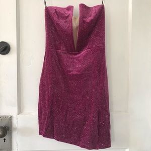 NWT Glitter Strapless Mini Dress